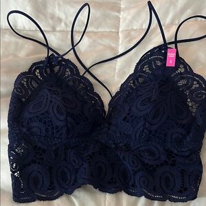 Navy Lace Bralette From Pink